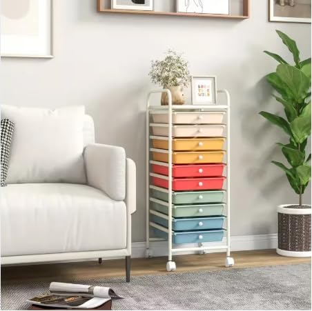 10 Drawer Rolling Storage Cart Organizer with Locking Wheels S17431