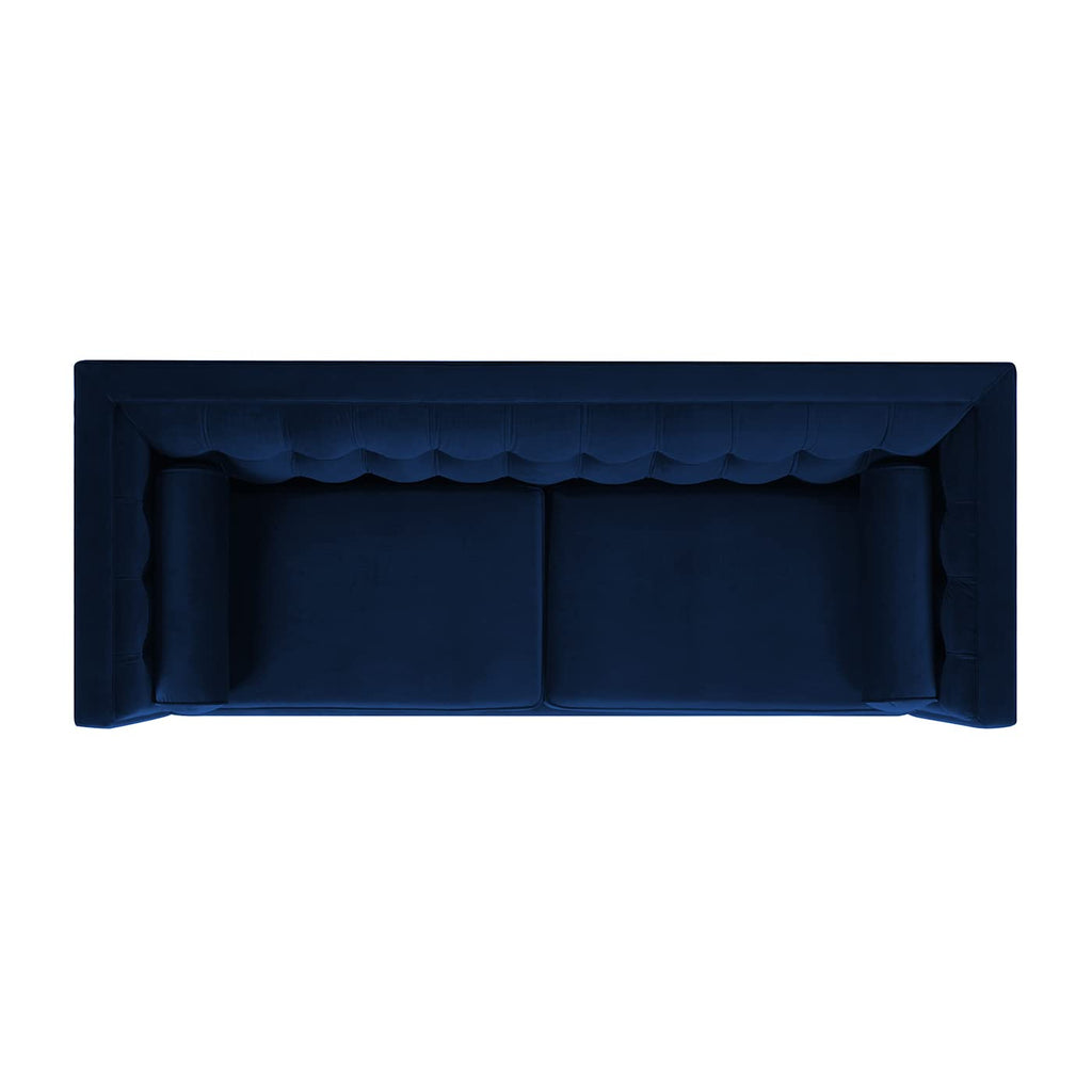 Navy Blue Velvet Tufted Sofa P22180