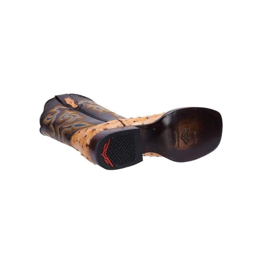 Ostrich Print Leather Western Boots S513824