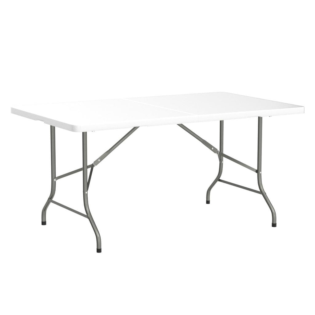 6ft White Plastic Folding Table Z73072
