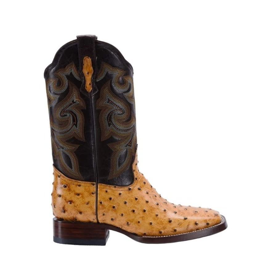 Ostrich Print Leather Western Boots S513824