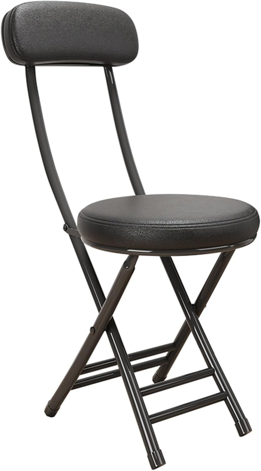 Black 18 Inch Cushioned Folding Kitchen Stool F310234