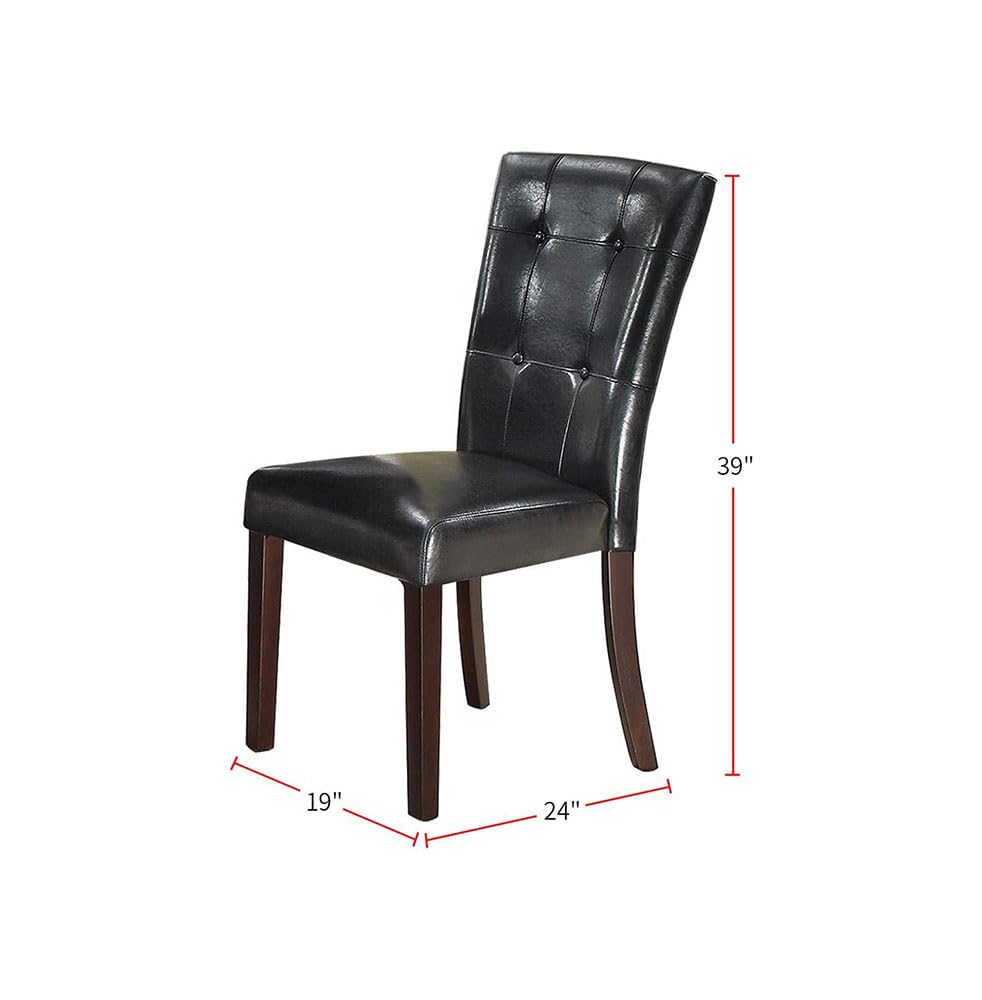 Black Faux Leather Dining Chairs Set of 2 T2126