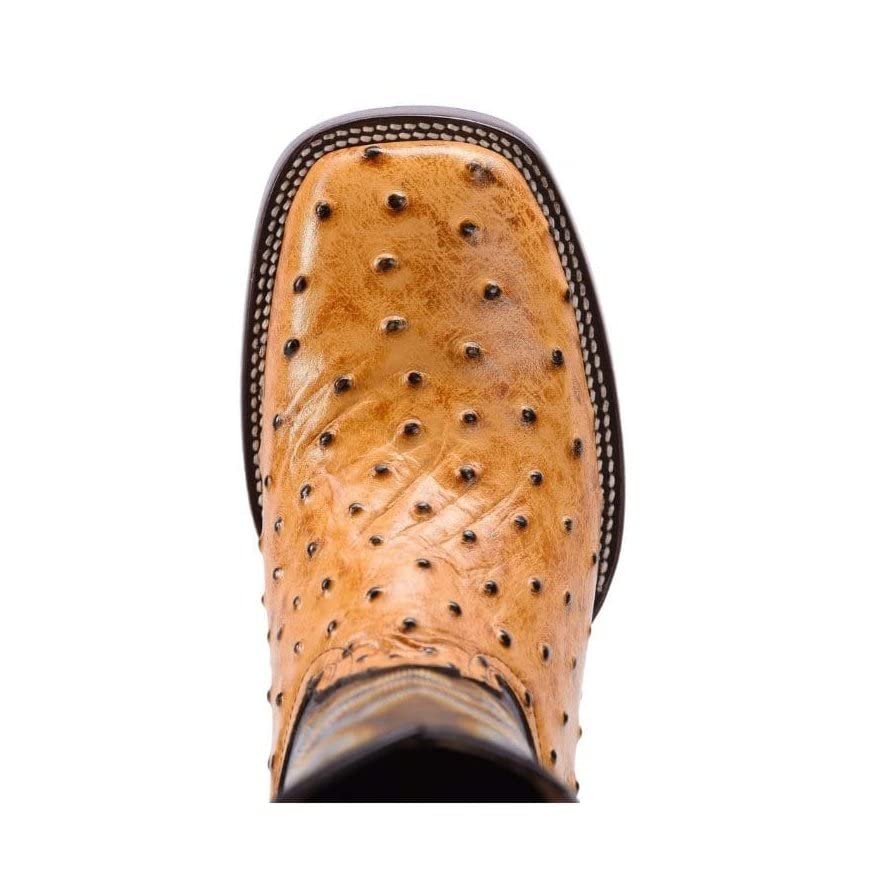 Ostrich Print Leather Western Boots S513824