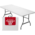 6ft White Plastic Folding Table Z73072