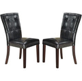 Black Faux Leather Dining Chairs Set of 2 T2126