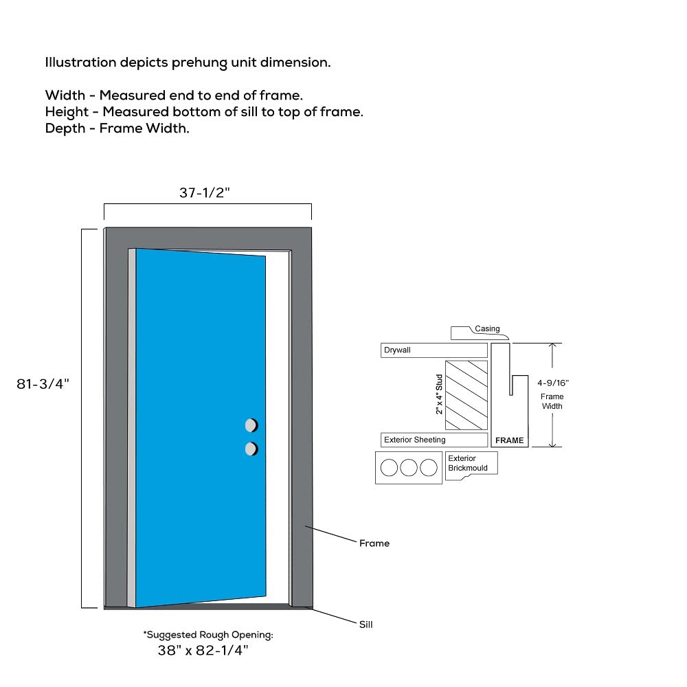 Steel Primed Left-Hand Inswing 1/2 Lite 2-Panel Prehung Front Door 36" x 80" L585