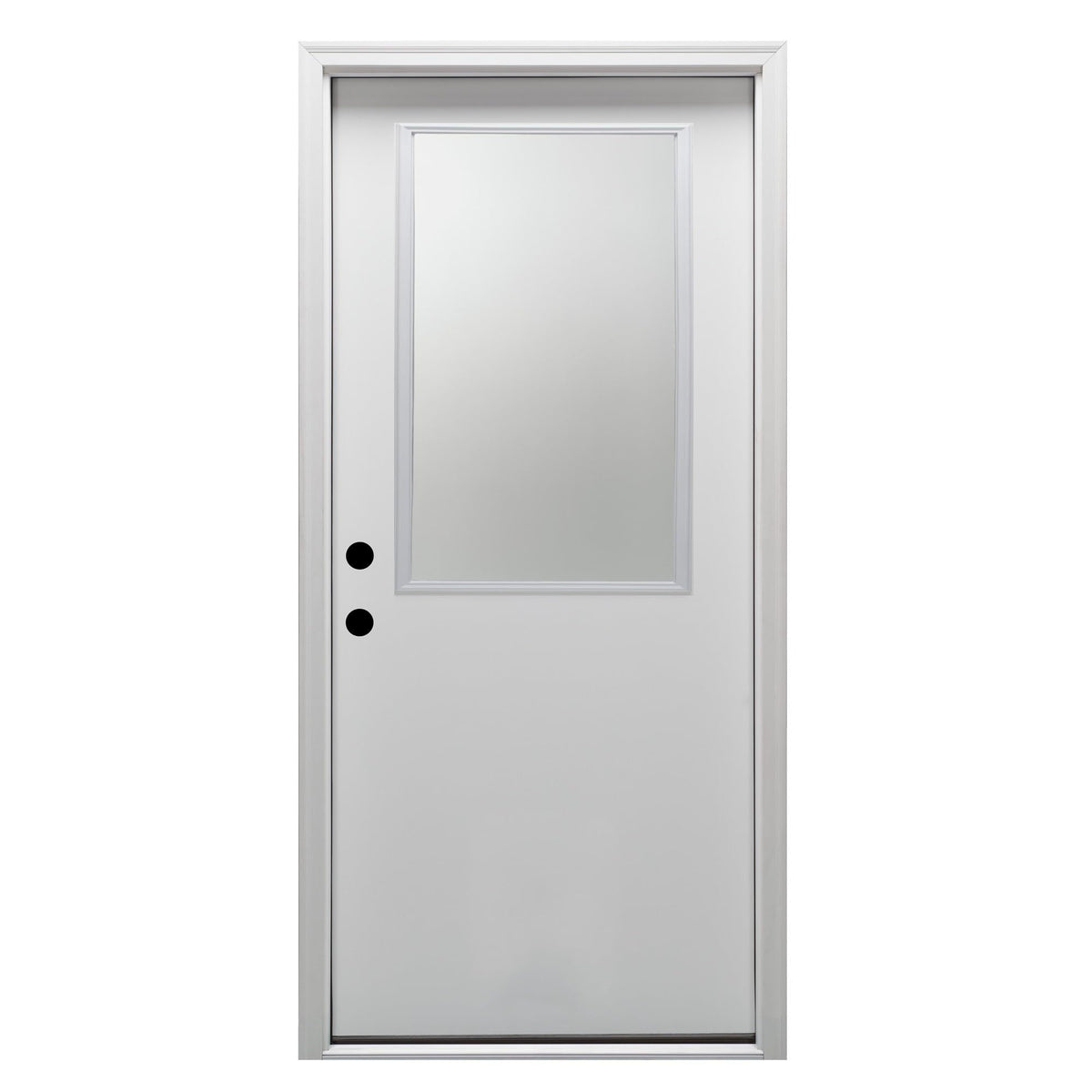 Primed Fiberglass 1/2 Lite Clear Glass Prehung Entry Door 36" x 80" K185030