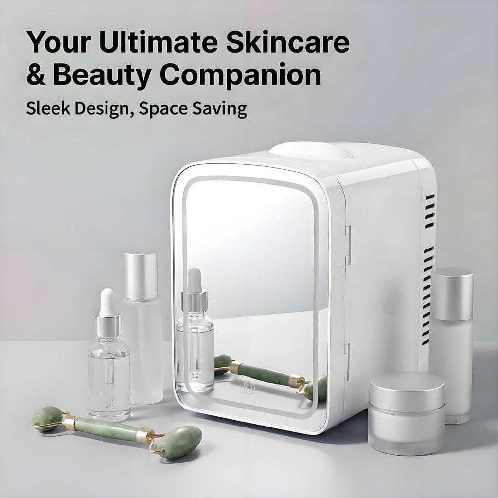 4L Mini Skincare Refrigerator with Dimmable LED Mirror S7068