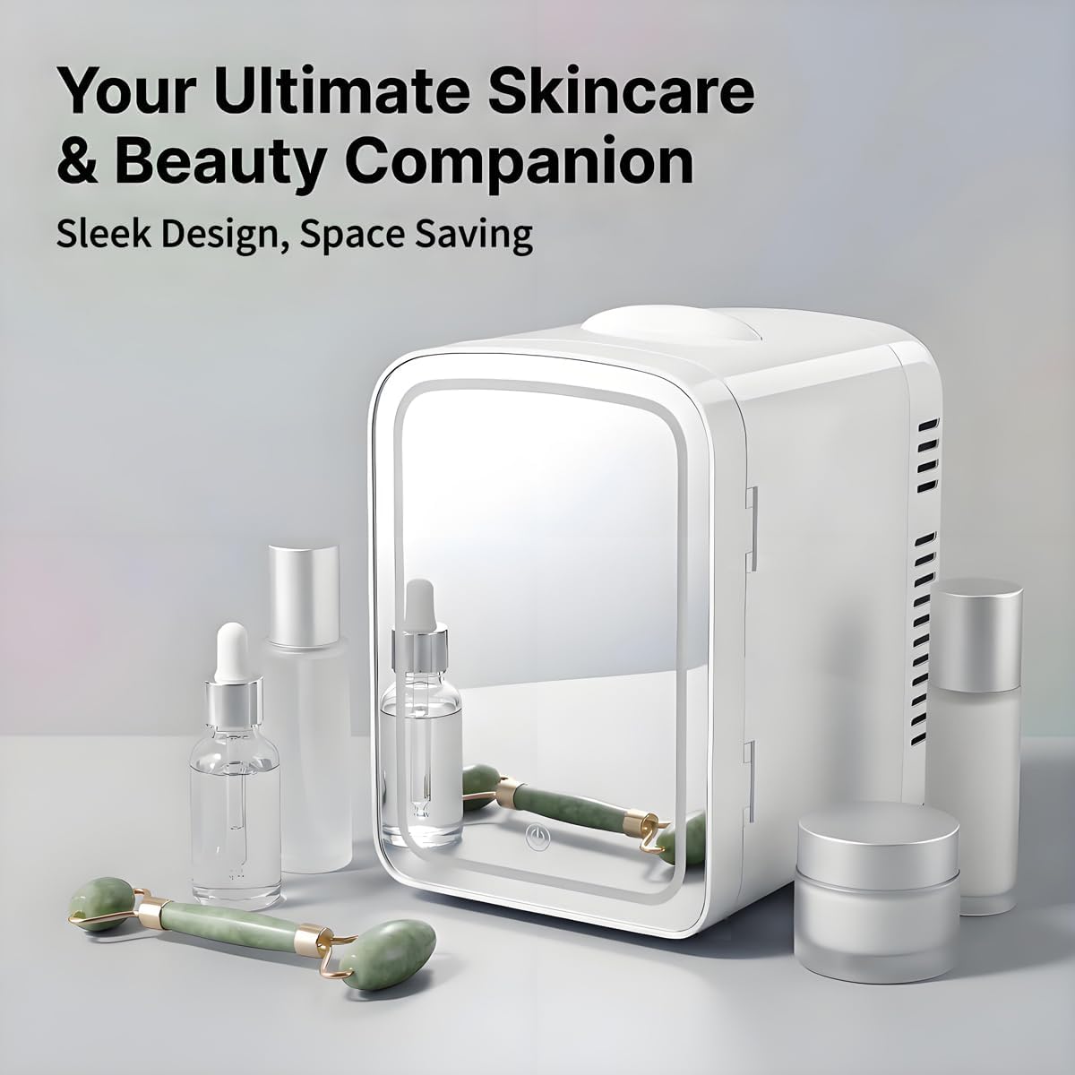 4L Mini Skincare Refrigerator with Dimmable LED Mirror S7068
