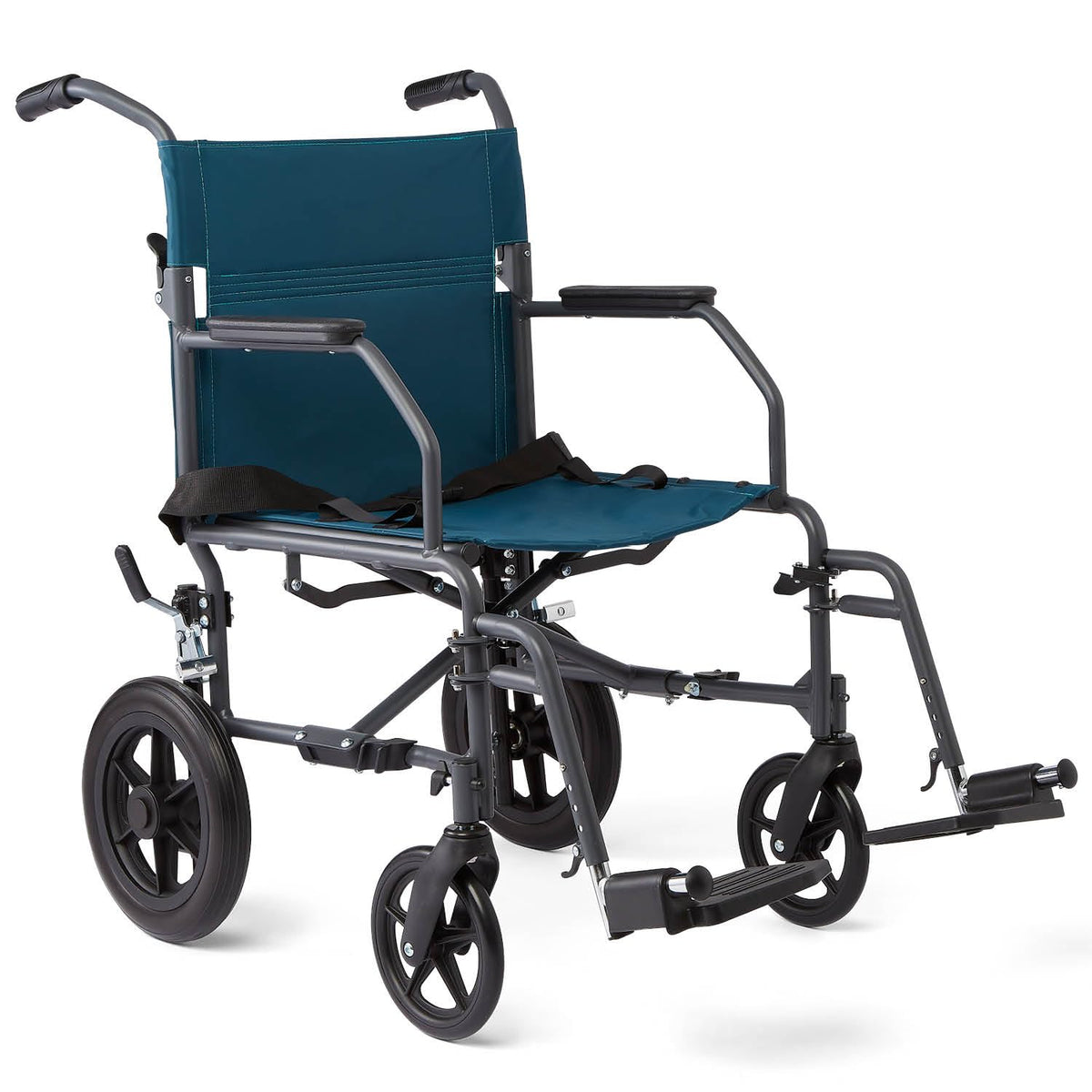 Folding Steel Transport Wheelchair with 12-Inch Wheels V4659