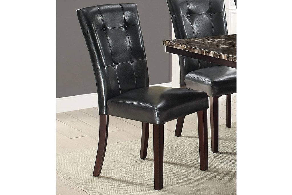 Black Faux Leather Dining Chairs Set of 2 S890