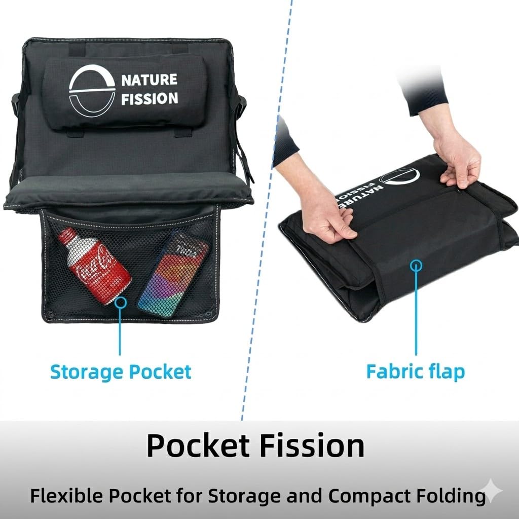 Foldable Portable Stadium Seat with Back and Lumbar Support L1530