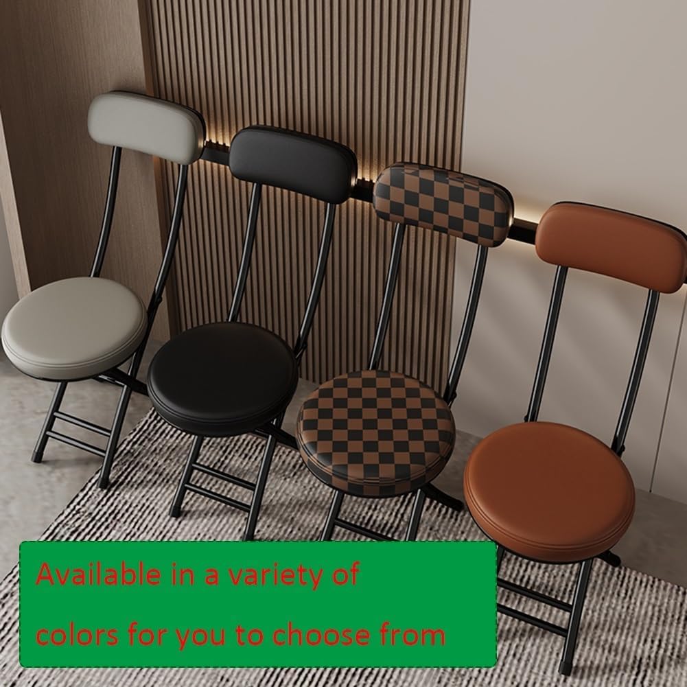 Black 18 Inch Cushioned Folding Kitchen Stool F310234