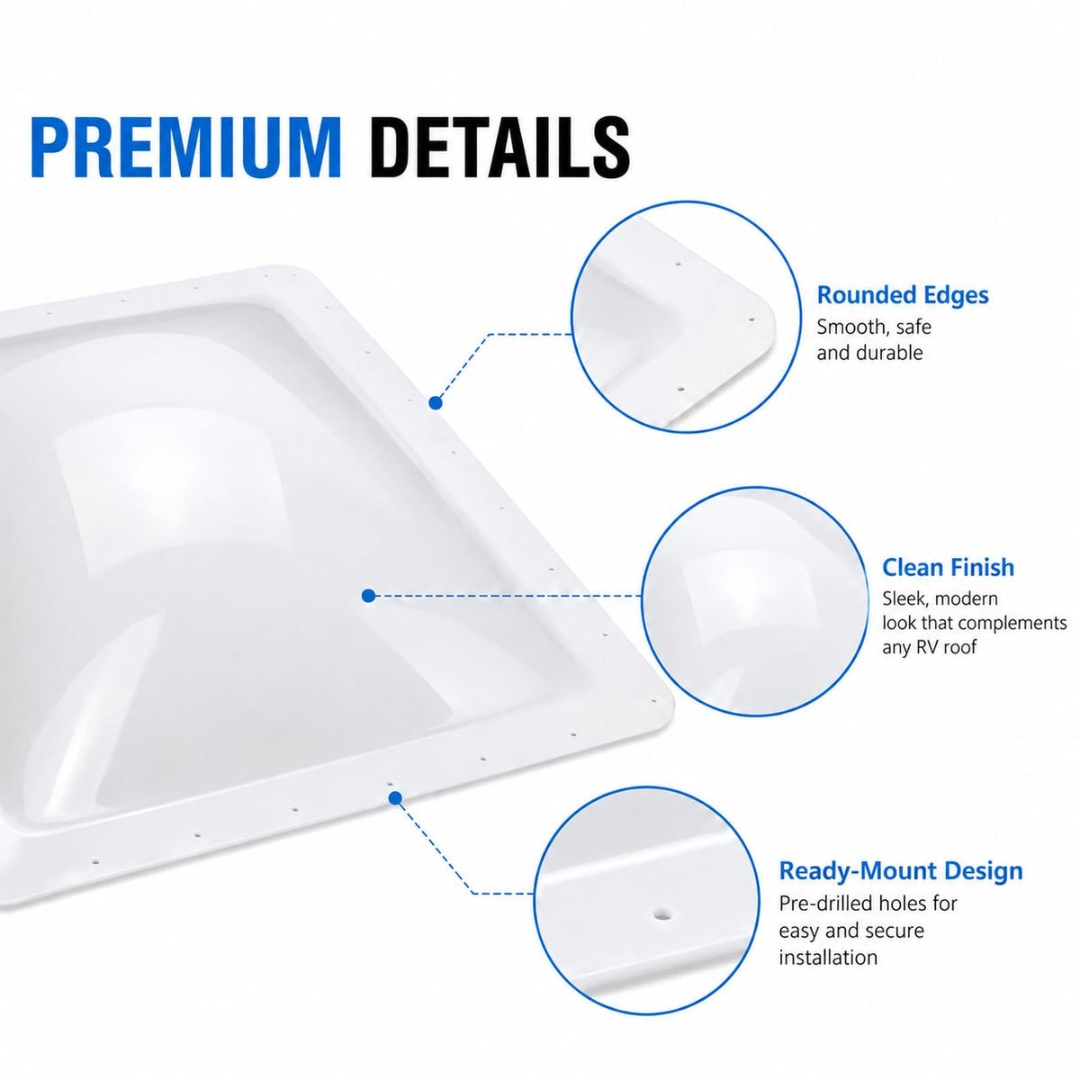 RV Skylight Replacement 22" x 34" Outer Dome Cover Q22629