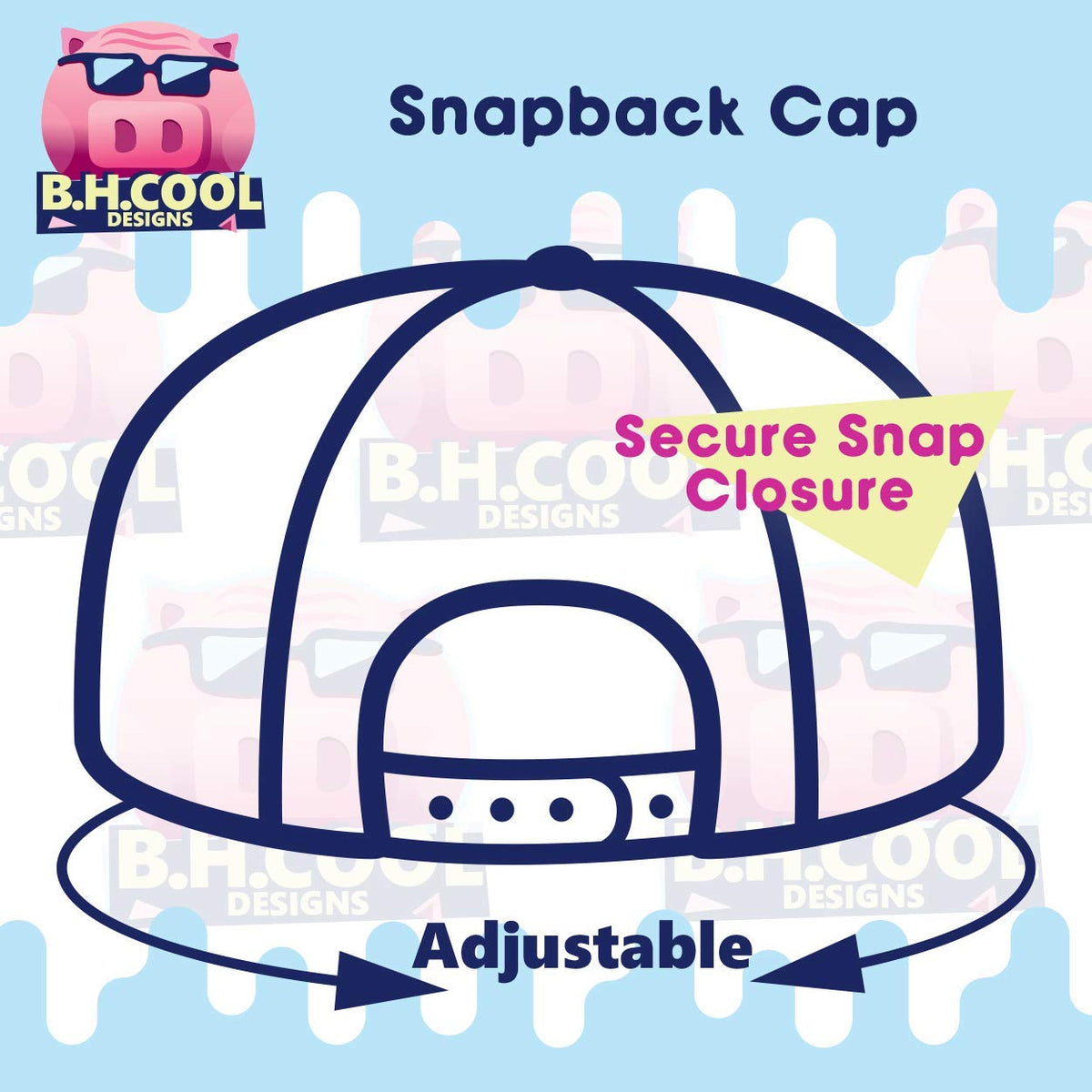 Structured Flat Bill Hat Snapback Closure K92990