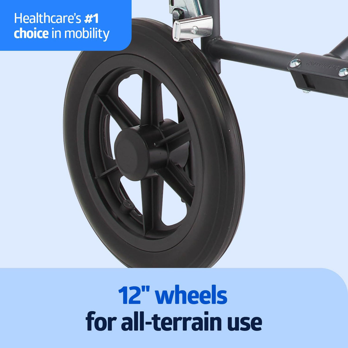 Folding Steel Transport Wheelchair with 12-Inch Wheels V4659