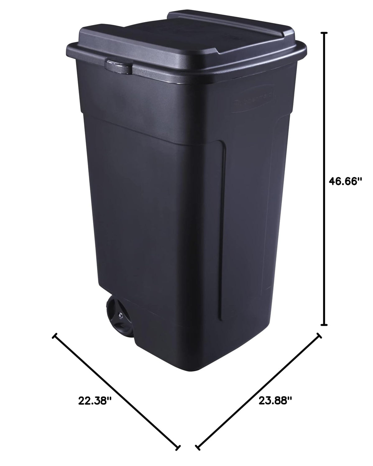 50 gal Wheeled Plastic Trash Can R8745