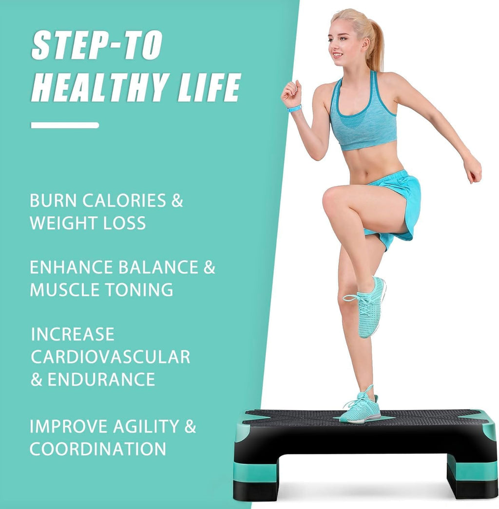 26.5 inch Aerobic Step Platform with 4 Risers V2538