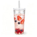20 oz Glass Cups with Lids and Straws G543