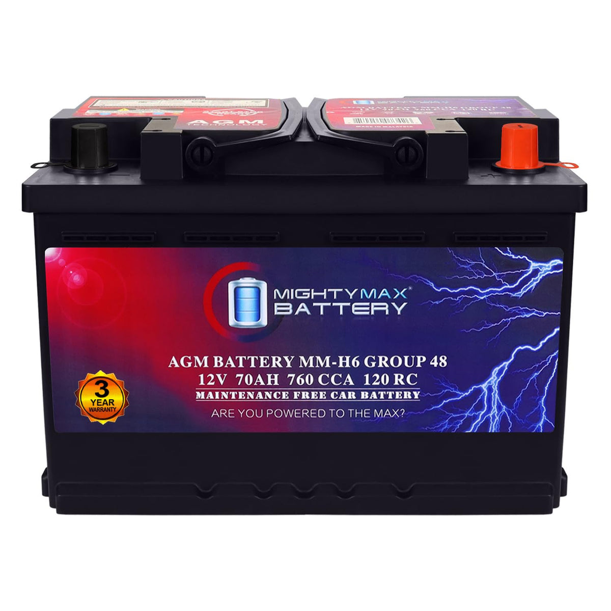 12V 70AH 760CCA Replacement Battery B621398