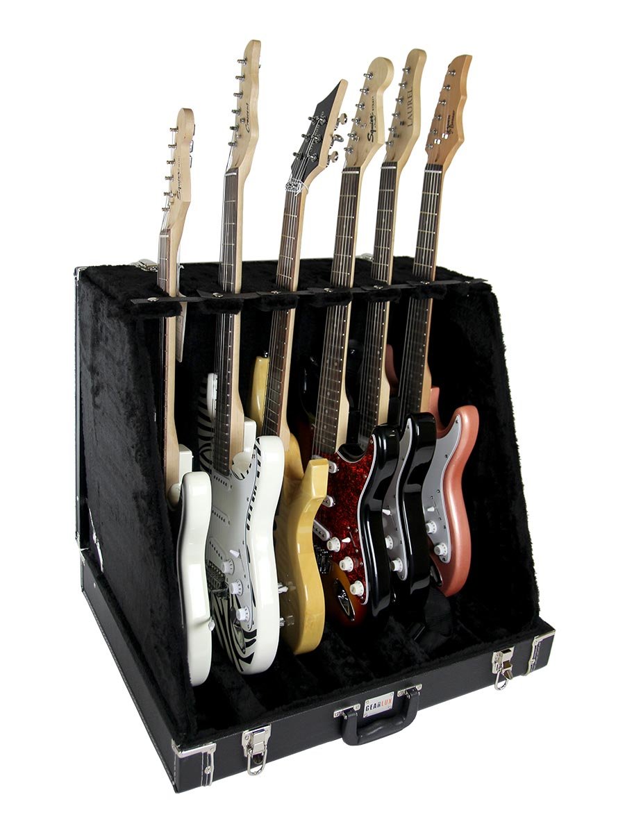 6 Guitar Stand Case Hardwood Plush R9068