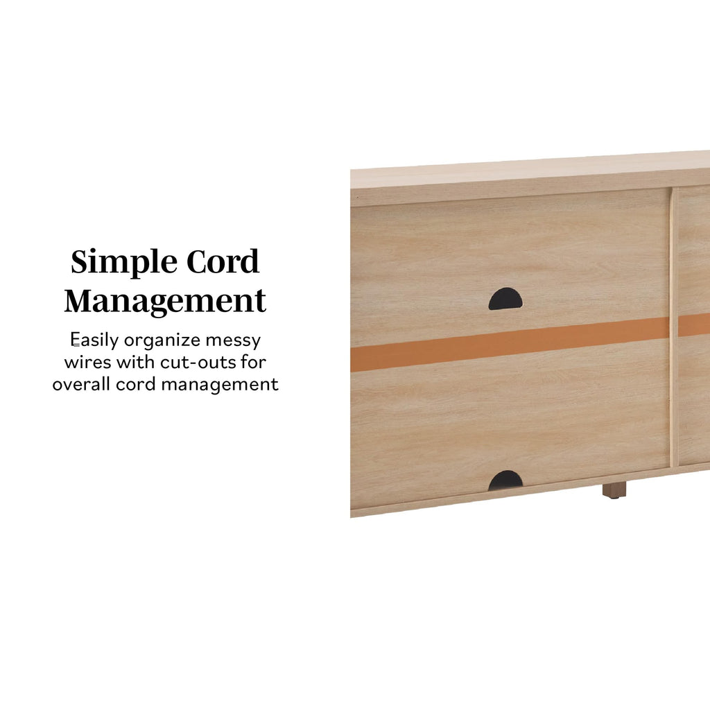 70 Inch Coastal Oak Sideboard Buffet D877125
