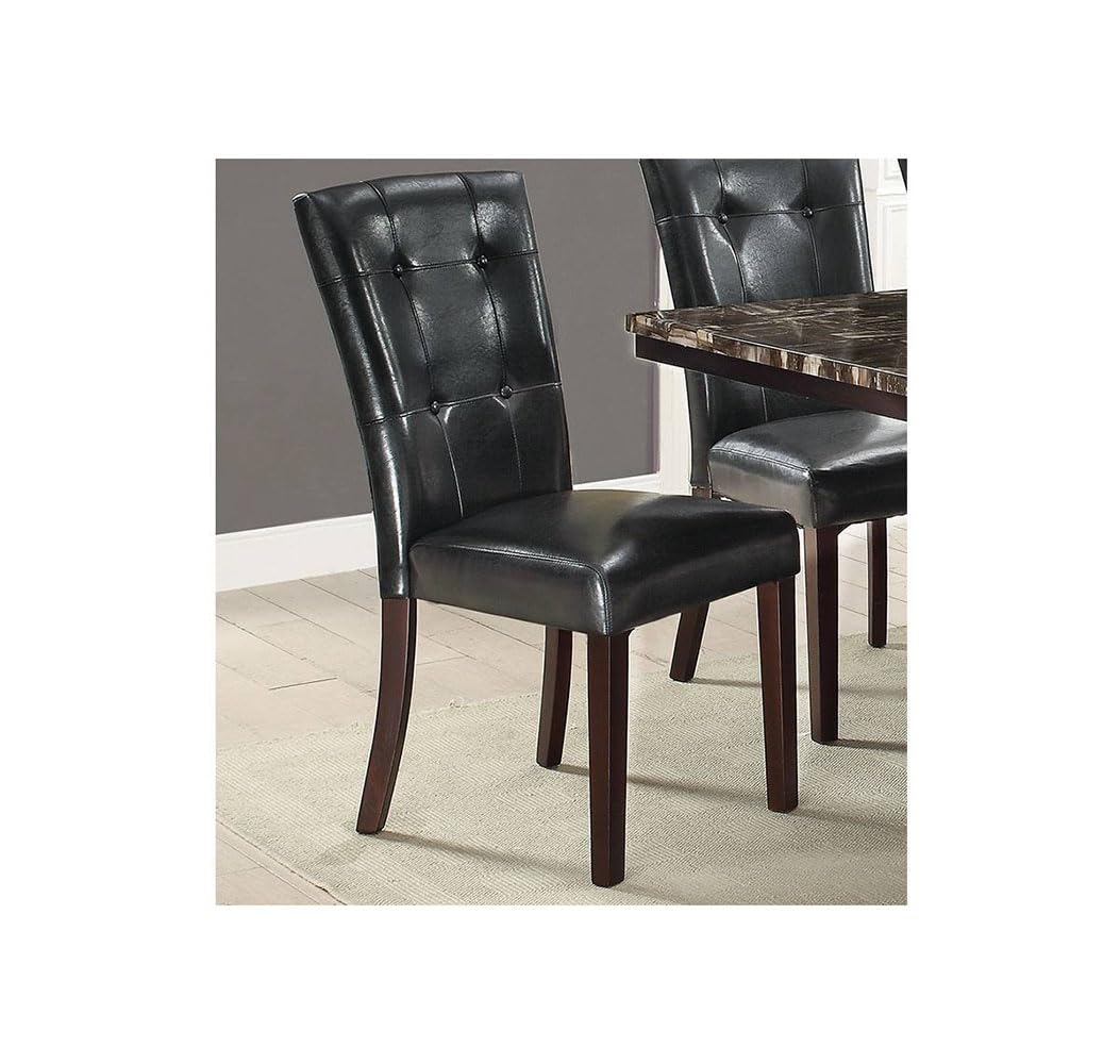 Black Faux Leather Dining Chairs Set of 2 T2126