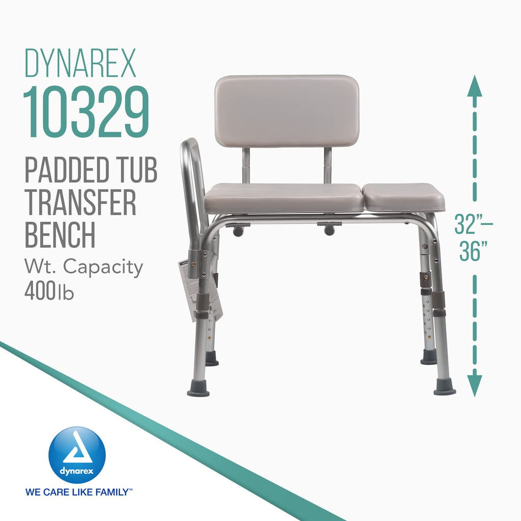Padded Tub Transfer Bench 400 lb. Weight Capacity Grey V8379