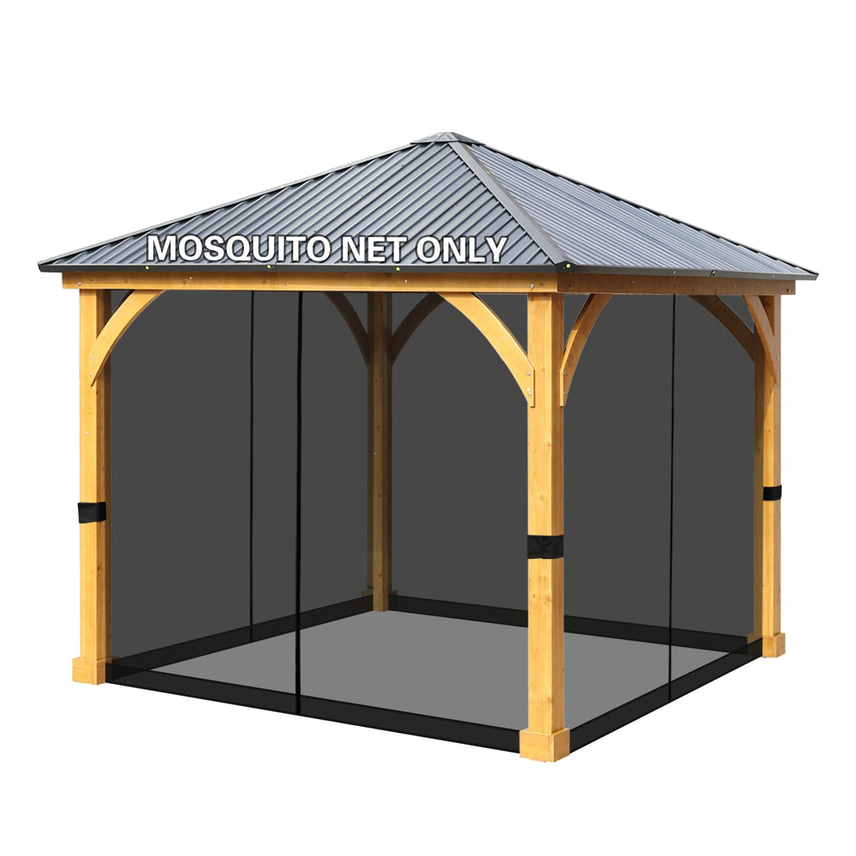 10' x 10' Black Gazebo Netting Screen Replacement X597329