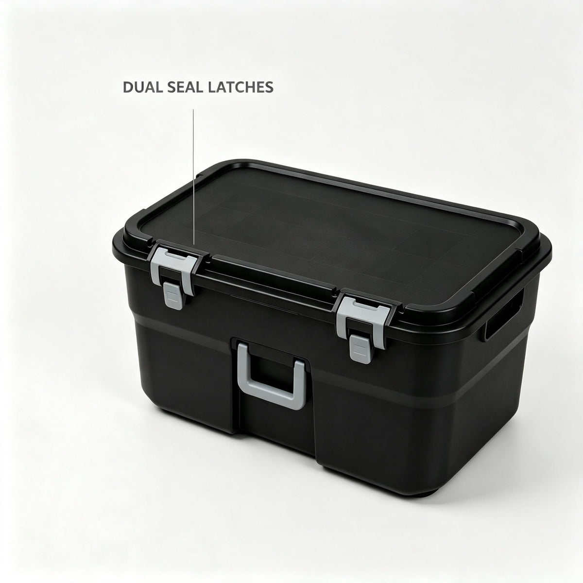 2 Pack 22 Gallon Black Wheeled Lockable Plastic Storage Trunk Q799
