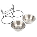 Stainless Steel Hanging Pet Bowls, 2 Bowls 1 Hook K3880