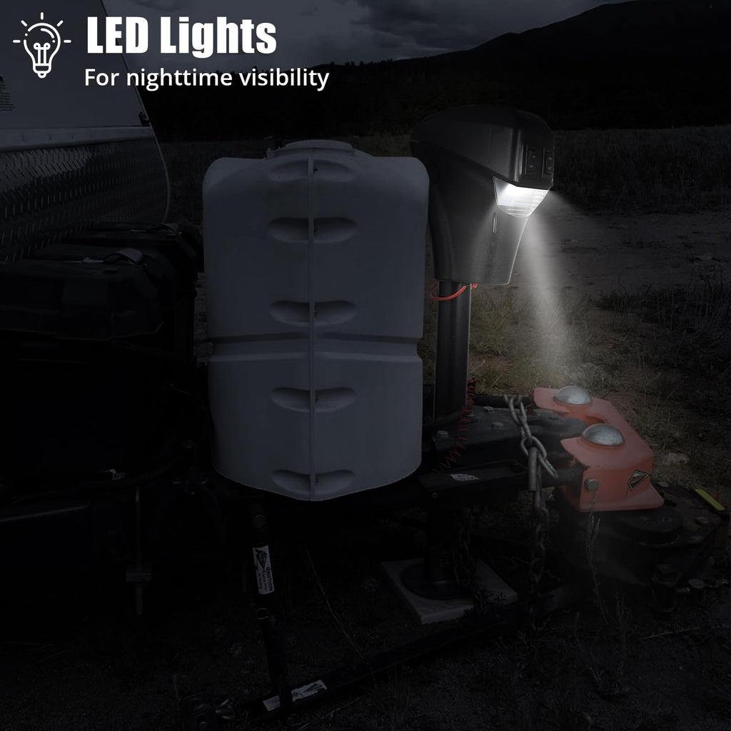 3500lbs Electric Trailer Jack with Front LED, 18" Lift A669