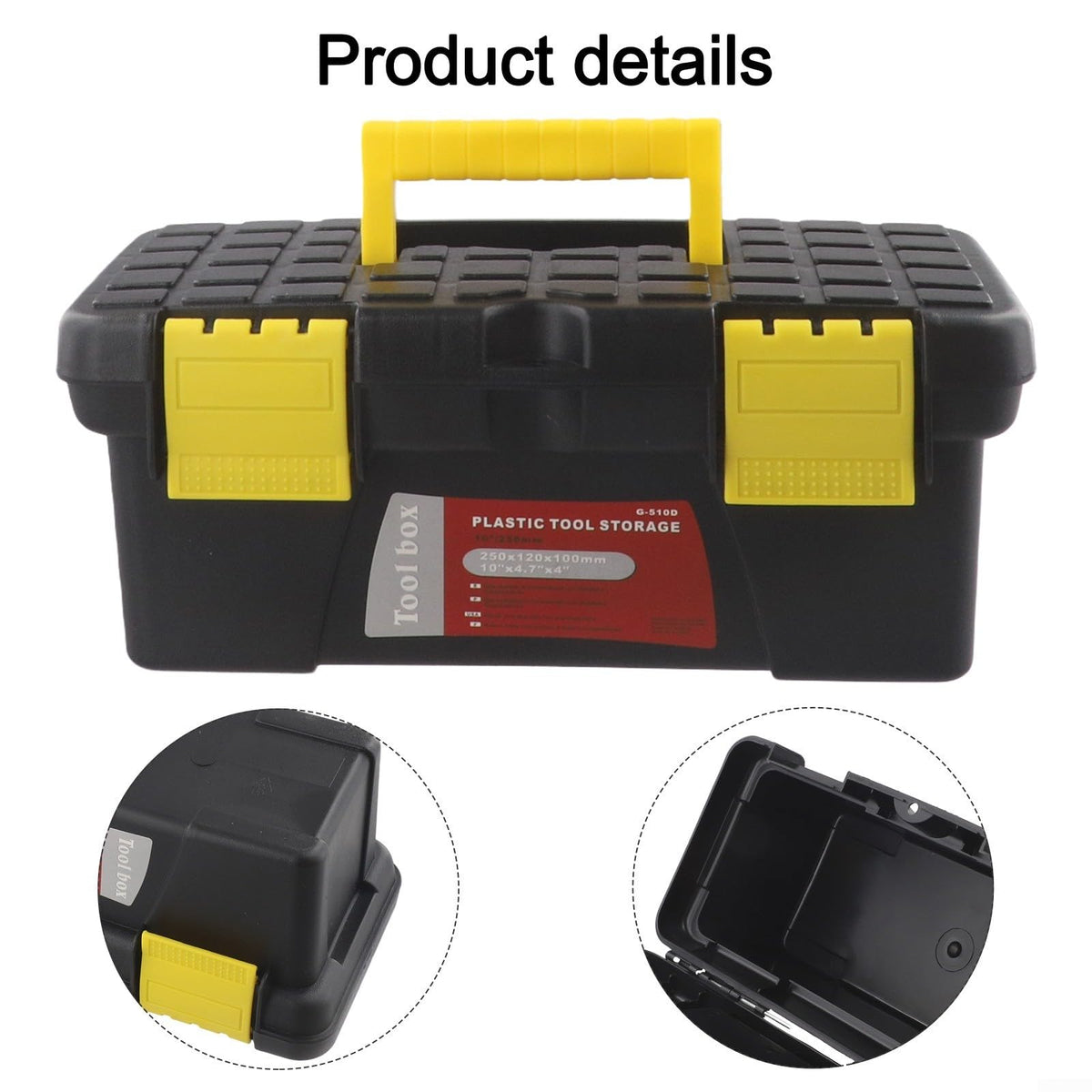 10 Inch Plastic Toolbox D632