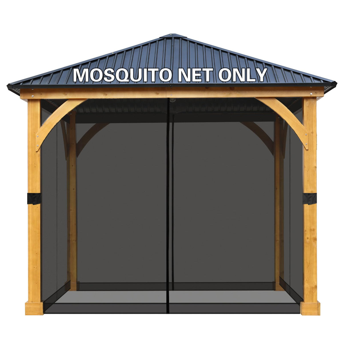 10' x 10' Black Gazebo Netting Screen Replacement X597329