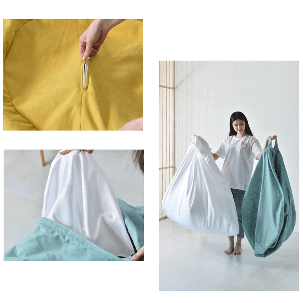 Washable Soft Bean Bag Chair Cover Only 110 * 120cm Yellow G2593