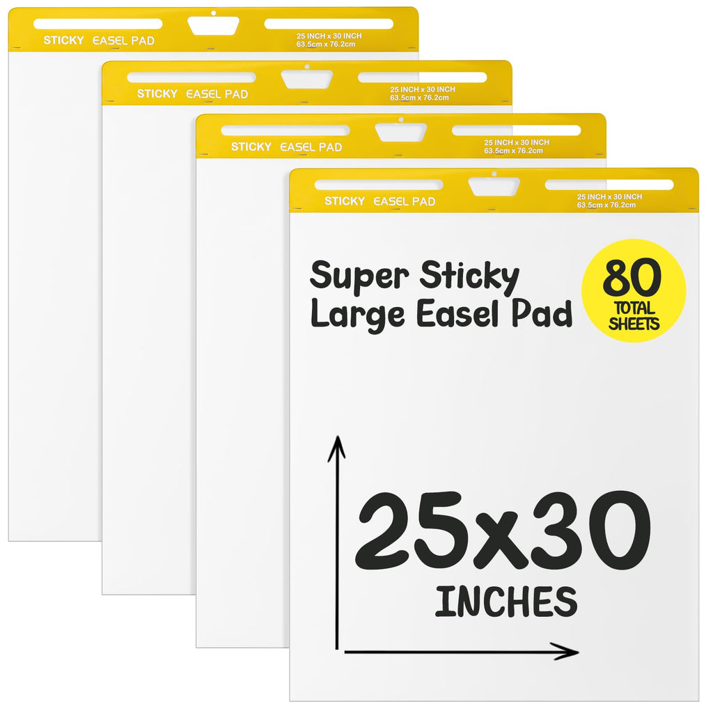 4 Pack White Sticky Easel Pad 25 x 30 in L20994