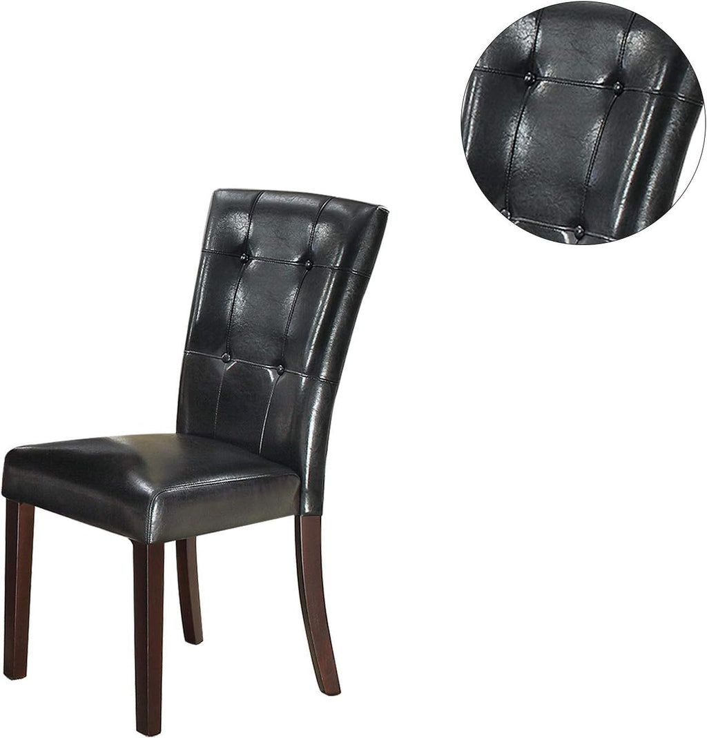 Black Faux Leather Dining Chairs Set of 2 T2126