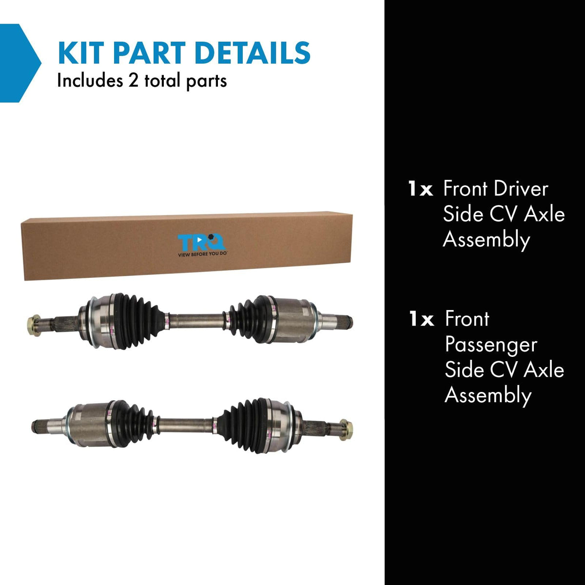 Front 2 Piece CV Axle Shaft Assembly Set J373