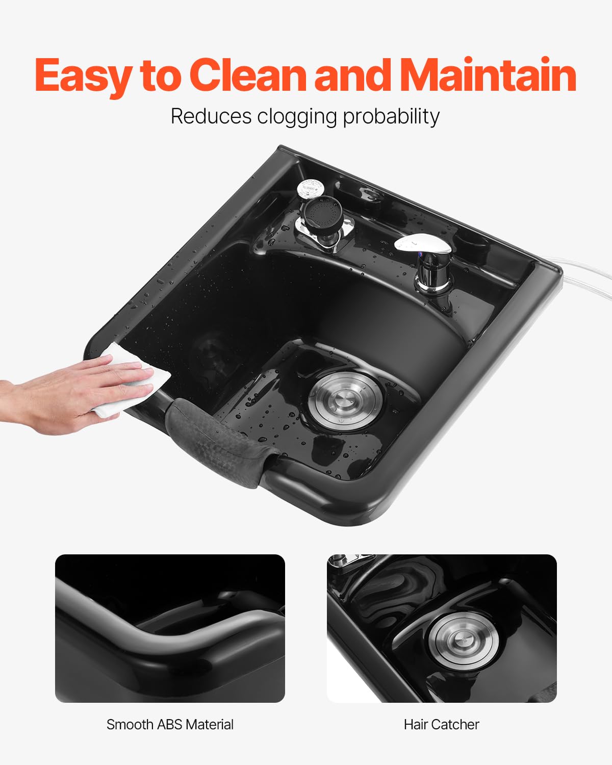 Black ABS Plastic Shampoo Basin K100409