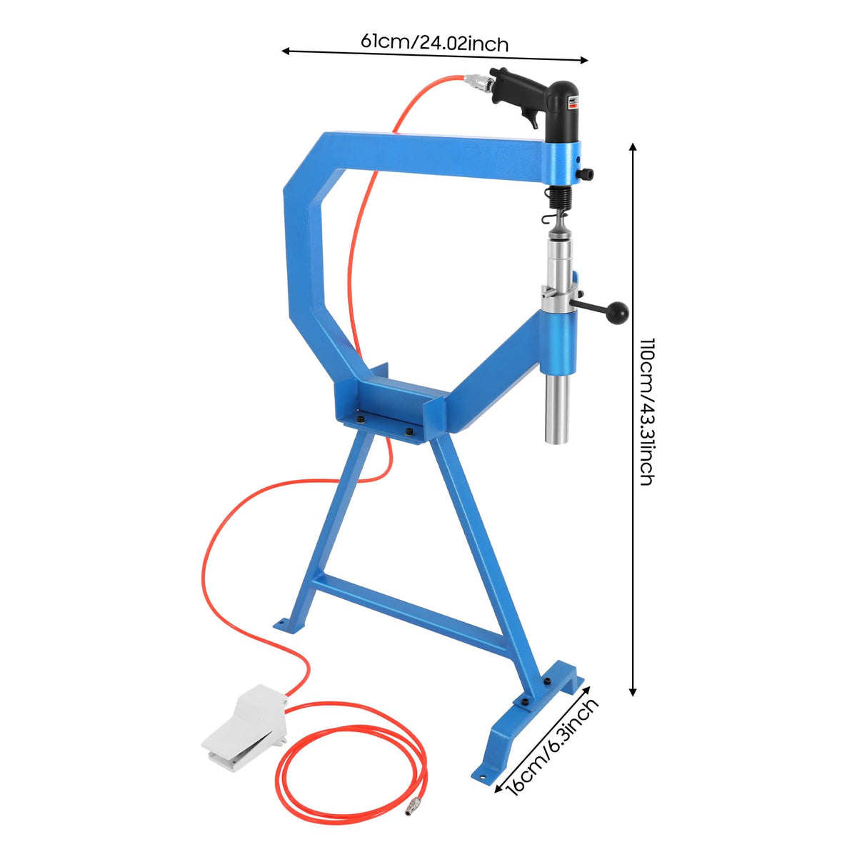 Pneumatic Planishing Hammer with 3 Anvils and Foot Pedal W4973