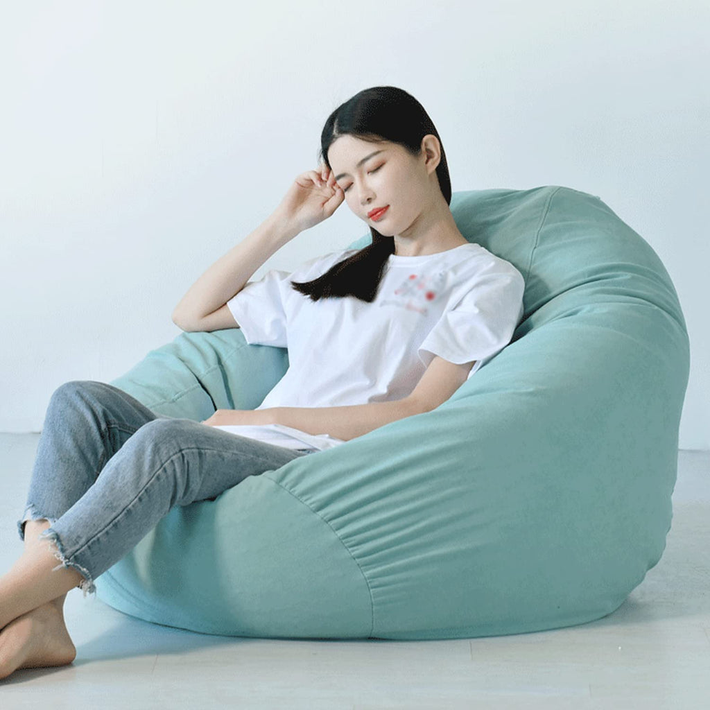 Washable Soft Bean Bag Chair Cover Only 110 * 120cm Yellow G2593