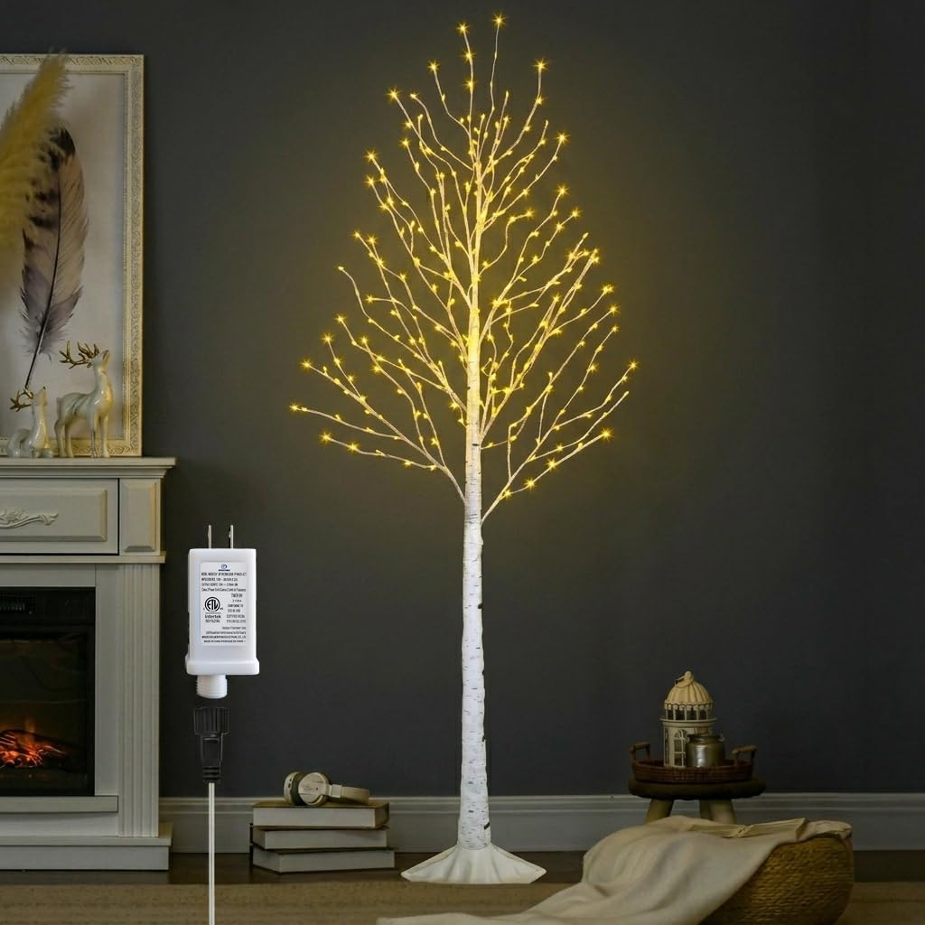 6FT Lighted Birch Tree with 260 LED and Timer B3144
