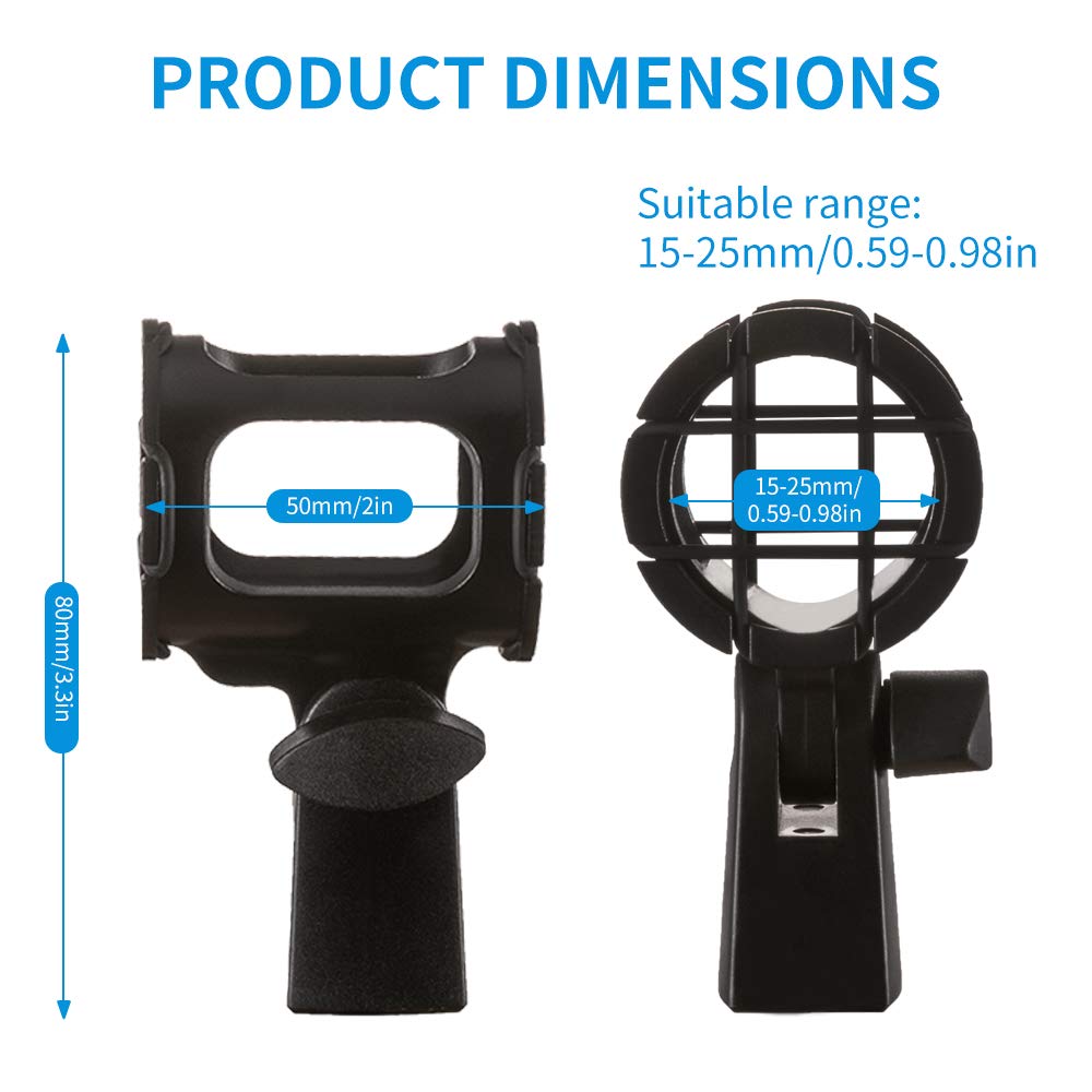 Microphone Shock Mount Holder Clip Anti-Vibration for Condenser Shotgun Mic D77287