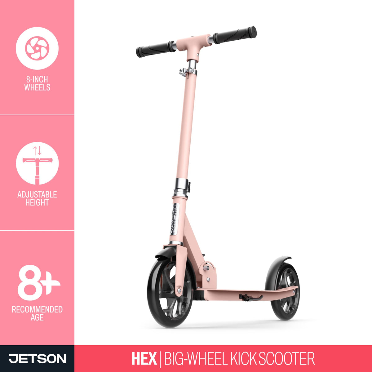 2-Wheel Kick Scooter with Wide Deck and Adjustable Handlebar T2241