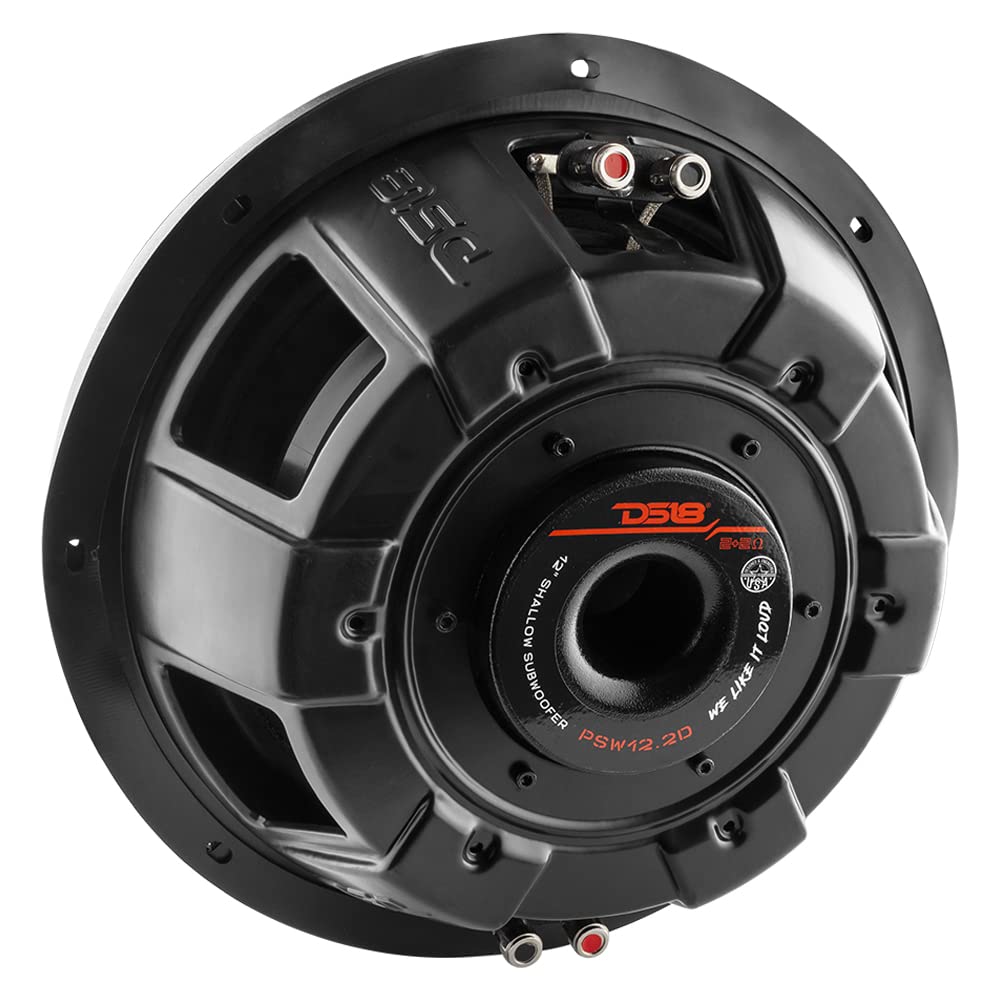 12" Shallow Mount Subwoofer 1200 Watts Max Power Dual Voice Coil 2+2 OHMS Water Resistant B779