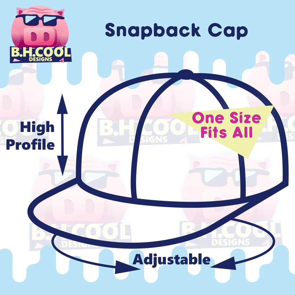 Structured Flat Bill Hat Snapback Closure K92990