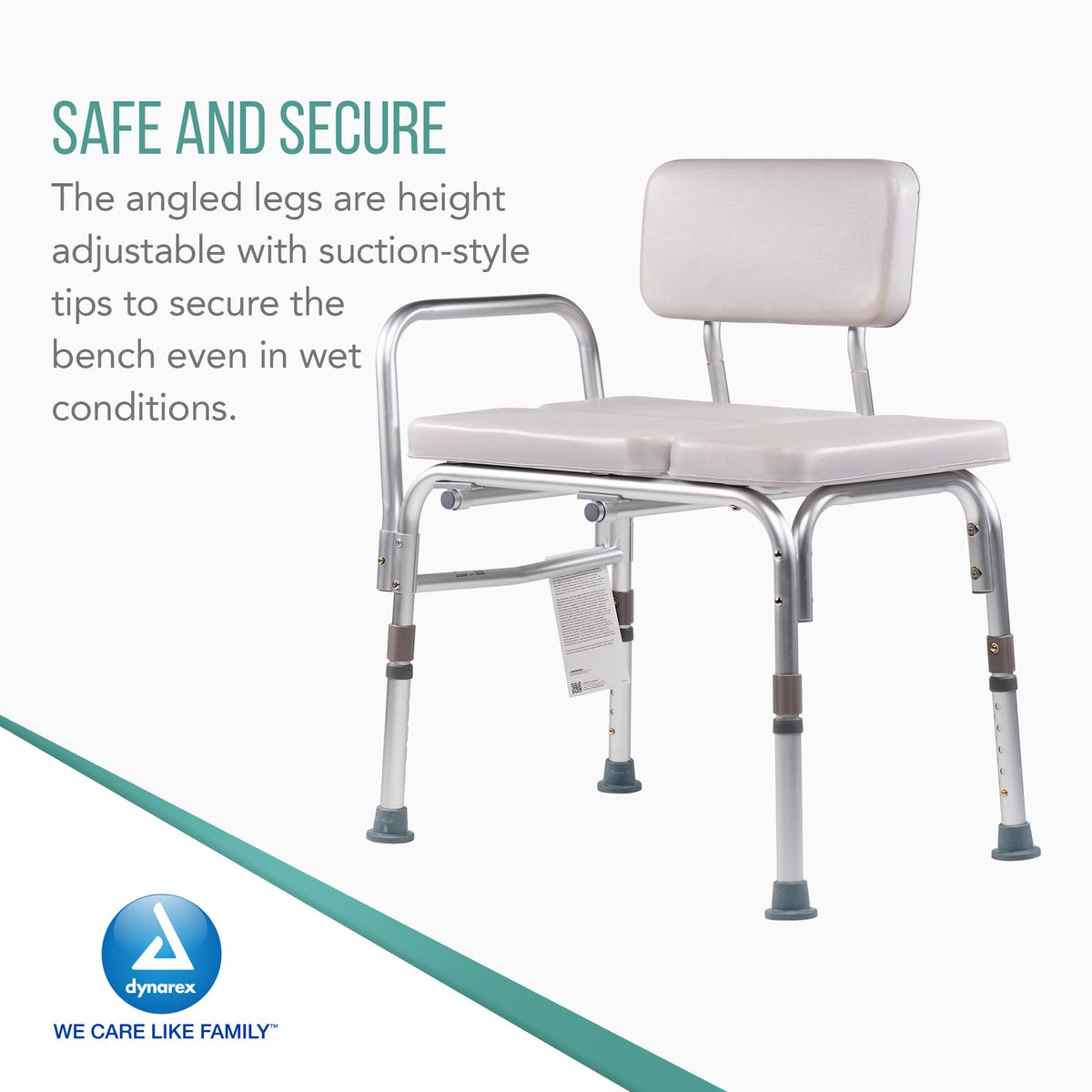 Padded Tub Transfer Bench 400 lb. Weight Capacity Grey V8379