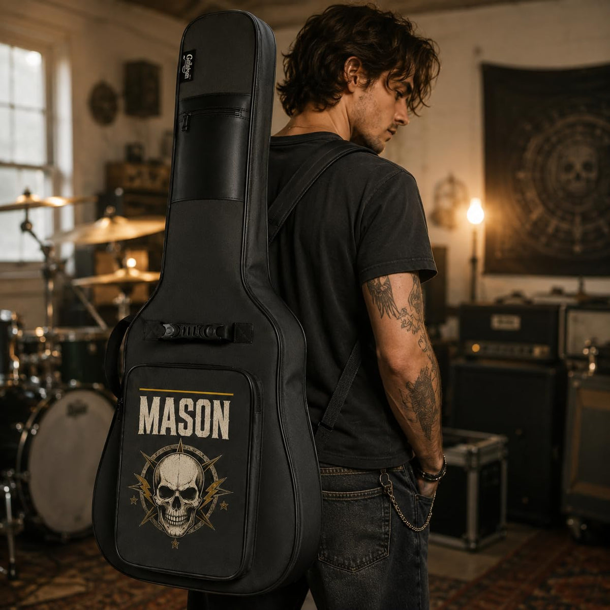 Soft Water Resistant Padded Guitar Gig Bag with Shoulder Straps and Pockets W837945