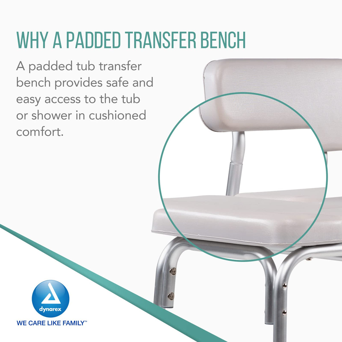 Padded Tub Transfer Bench 400 lb. Weight Capacity Grey V8379